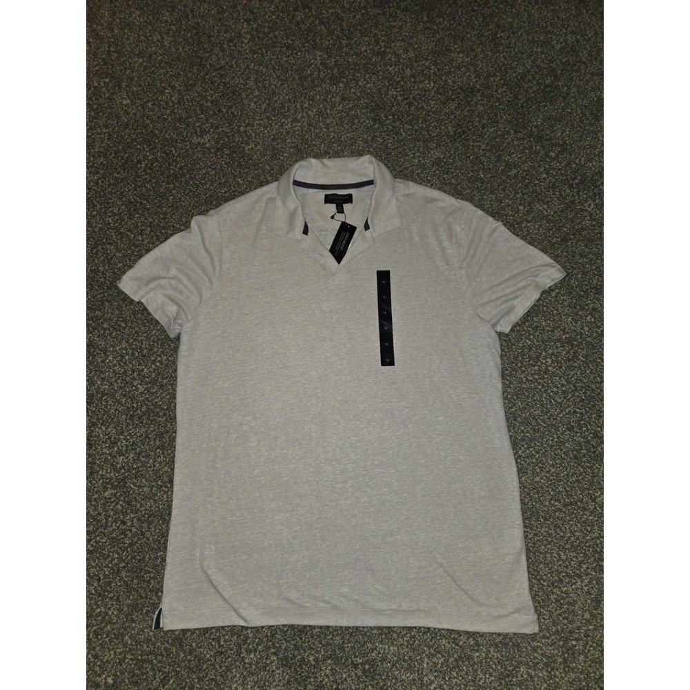 Banana Republic Beige Cream Linen Blend Mens Polo XL Extra Large